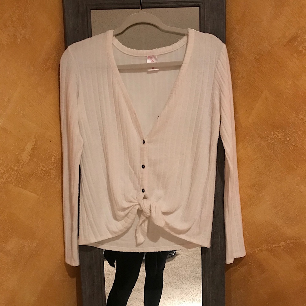 Tie front sweater